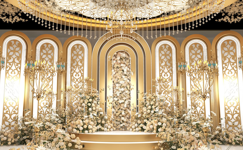 沈阳香槟色调婚礼堂效果展示